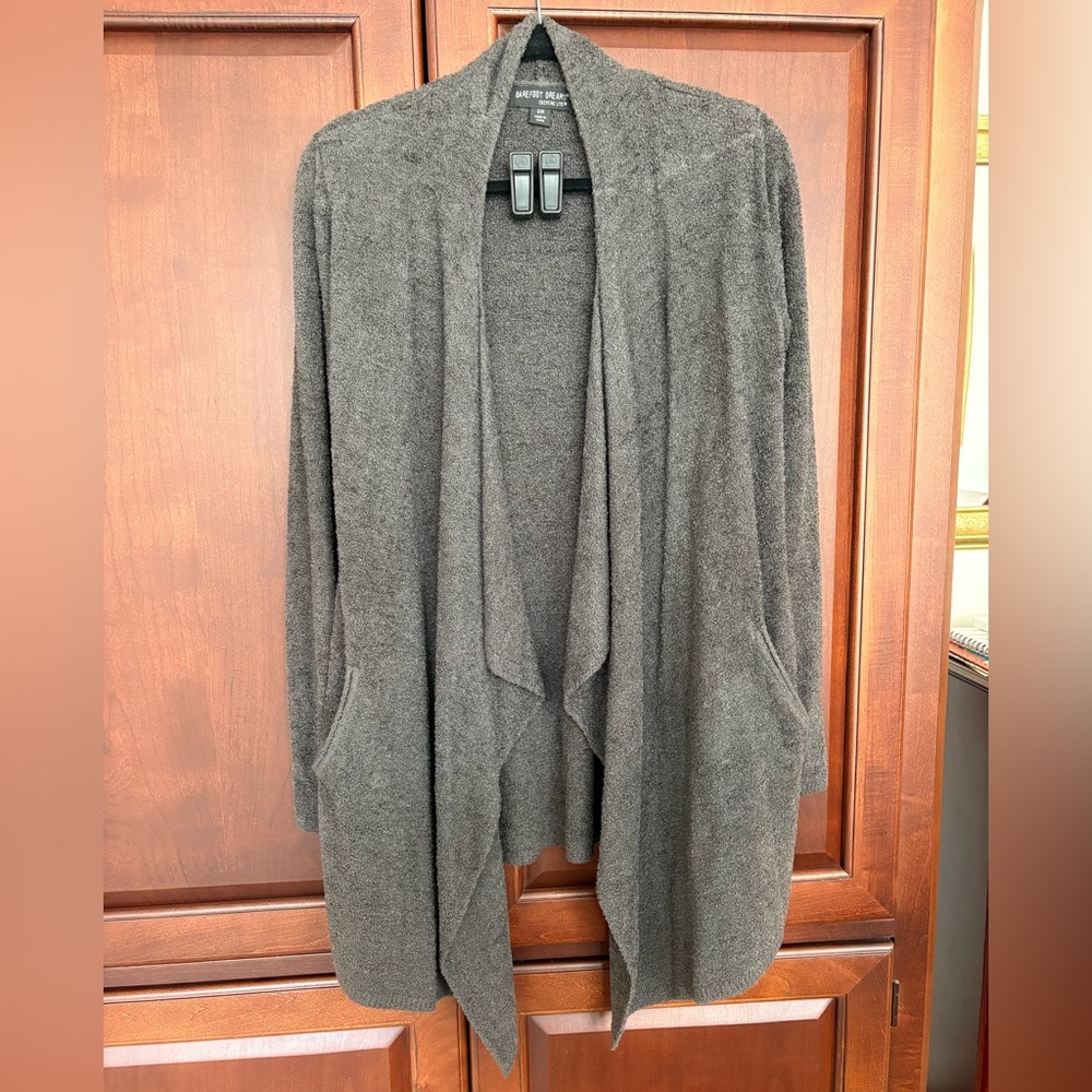 Barefoot Dreams Cozychic Lite Calypso Cardigan Grey Size S/M